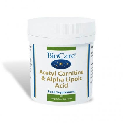 Acetyl Carnitine & Alpha Lipoic Acid 30 Capsules